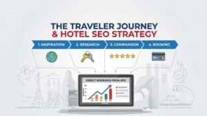 At which stage of the traveler journey is it recommended to use hotel SEO marketing